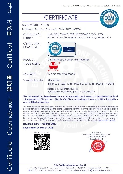 yawei oil immersed transformer certification yawei oil immersed transformer certification